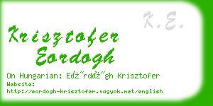 krisztofer eordogh business card